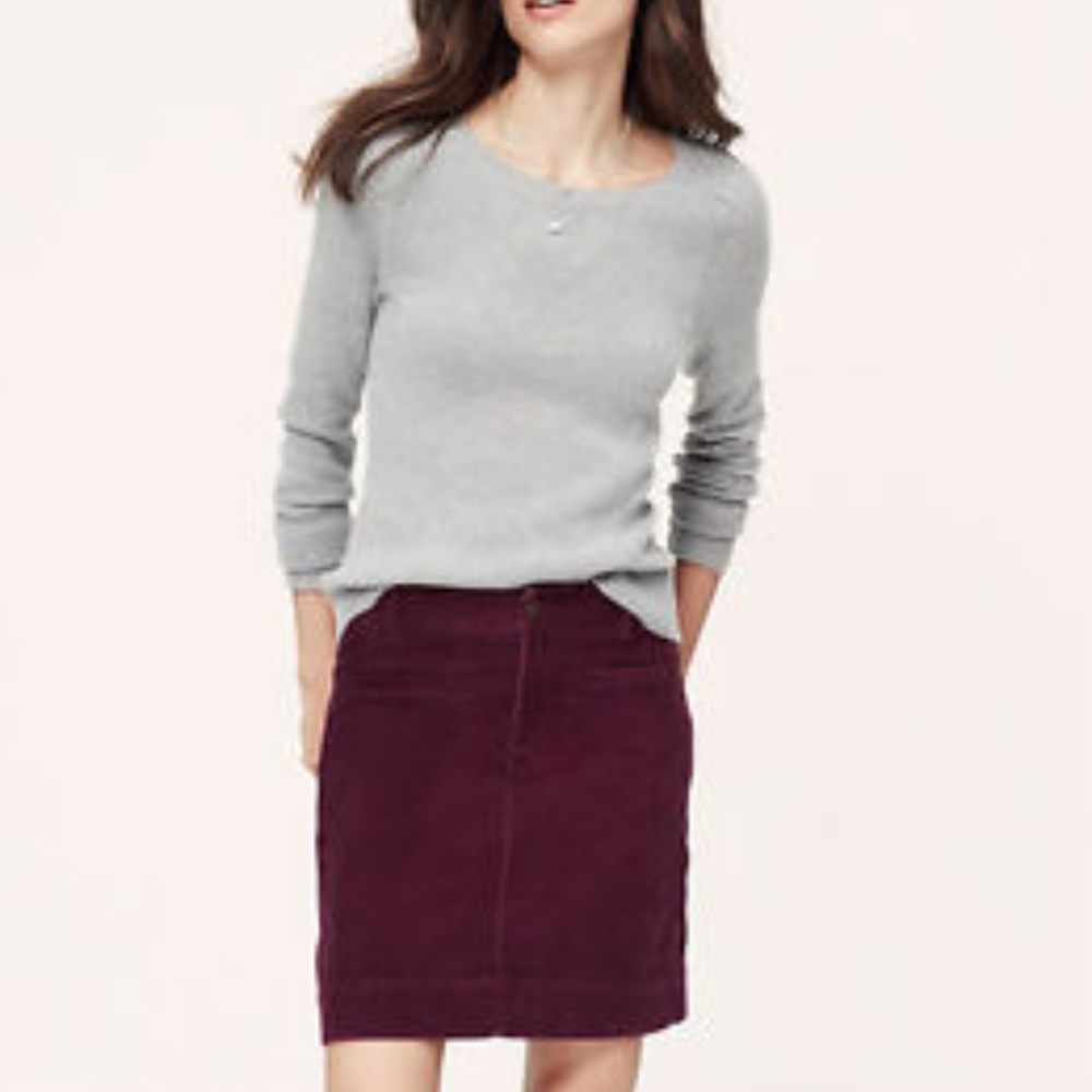 Burgundy LOFT Skirt
